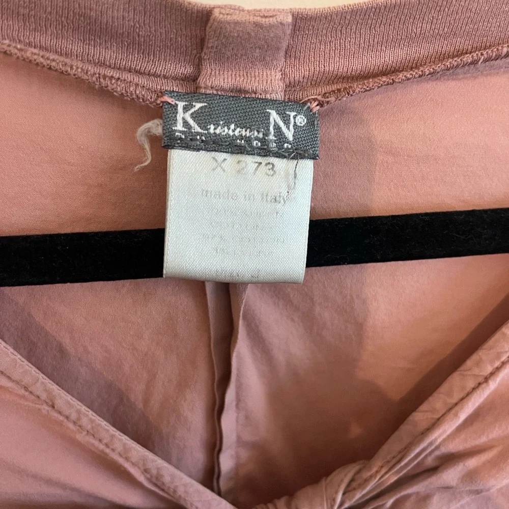 Kristensen Du Nord- Made in Italy    Dusty Rose Knot-Front Sleeveless Mini Dress